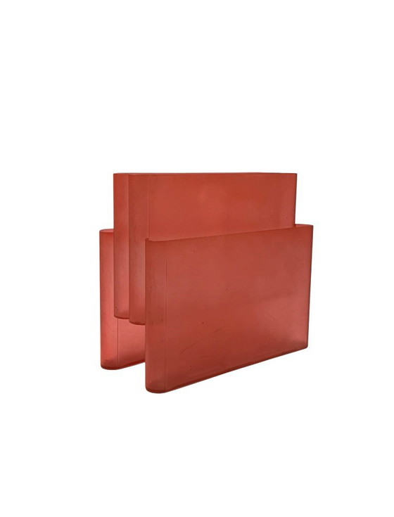 Image 1 of Portariviste in plastica rosa dell'era spaziale, Giotto Stoppino, Kartell anni '70