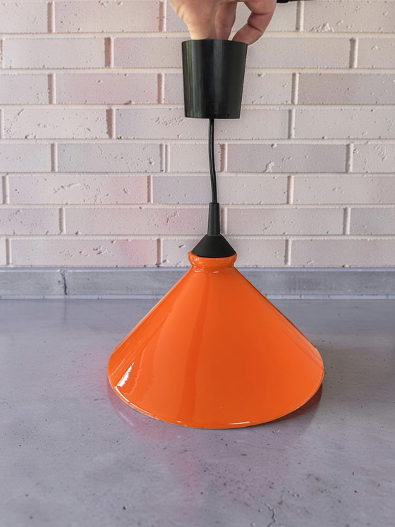 Lampada a sospensione vintage in vetro arancione "Cappello da strega" anni '70/'80 Space Age Retro Lampada (photo 9 of 11)