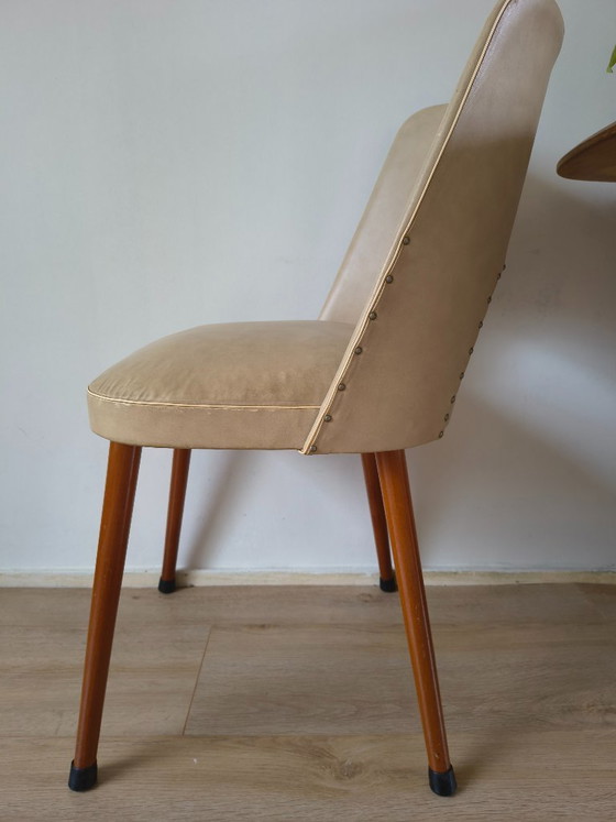 Set (4) Sedie da pranzo anni '60 / Design Chairs - Beige – Skai (photo 3 of 9)