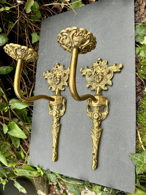2 wall sconces in solid brass "Medusa" 1950s – Wall lights, Barok (photo 3 of 12)