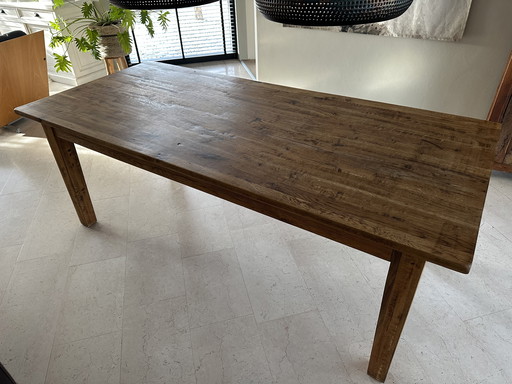 Eettafel eikenhout, 210x100 cm, 6-8 persoons
