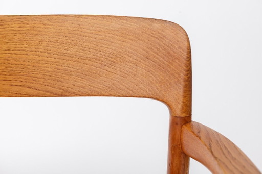 Sillón modelo 56 de Niels Otto Møller, pieza rara | Roble danés | Asiento tejido a mano | Década de 1950