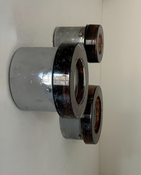 Image 1 of 3 appliques Limburg in cromo e vetro a bolle, Germania 1960