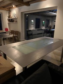 Tavolo da pranzo in acciaio inox 200 x 100