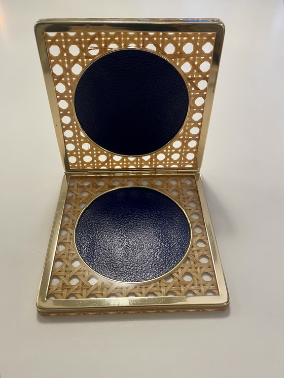 Image 1 of Plexiglas Wieder Geflecht Bilderrahmen Fotohalter Italien 70’s