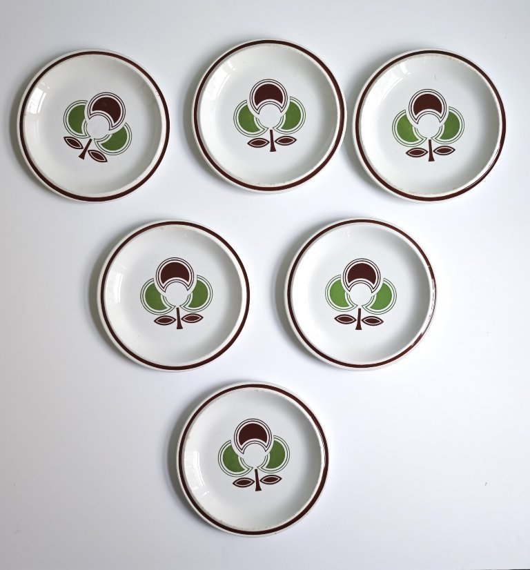 6 Frühstücksteller Laveno Richard Ginori Mid-Century Modern Italienisches Design