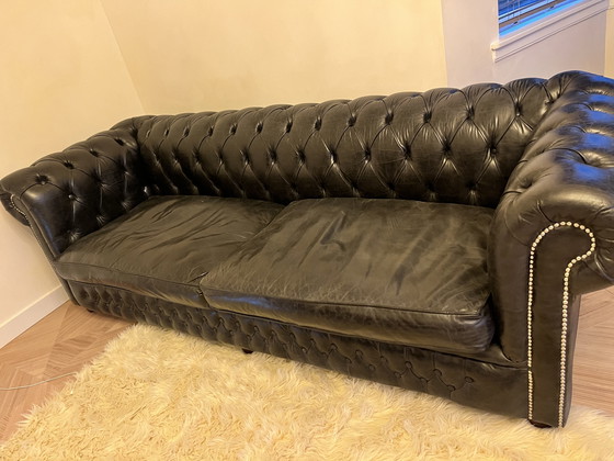 Image 1 of Chesterfield 4Seater Blackpool-Old Vintage Black - Custom Made