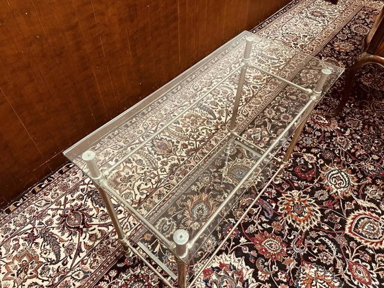 Eichholtz Regency Sidetable table pewter glas, Side tables, Metal, Silver, Hollywood Regency (photo 9 of 12)