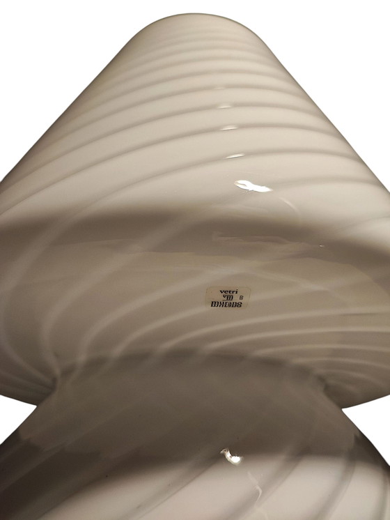 Image 1 of Lampe champignon vintage en verre de Murano à motif filigrané – Vetreria 022 - La Murrina