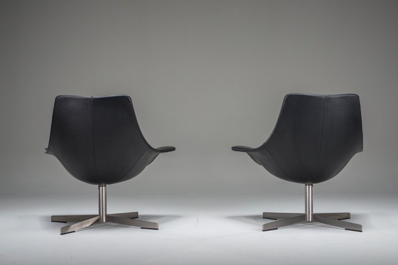 Image 1 of Set di poltrone in pelle di Rodolfo Dordoni per Matteo Grassi, anni '90