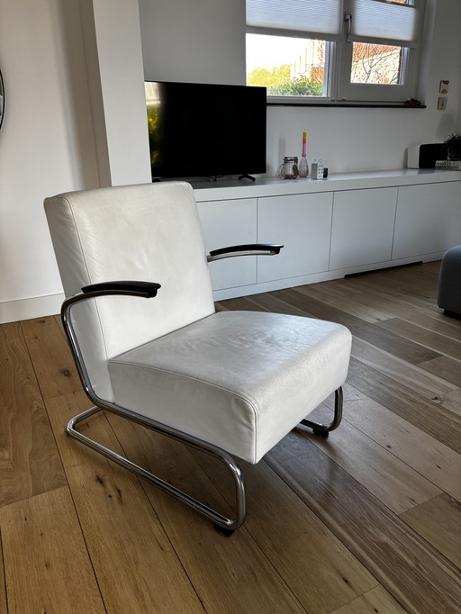 Gispen Dutch Originals 405 Design Armchair In White Leather