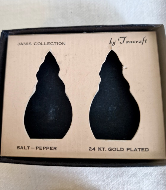 Image 1 of 24kt gold plated peper en zout stel '70s