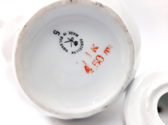 Image 1 of Vintage porseleinen koffie-/theekan met deksel, porseleinen kan