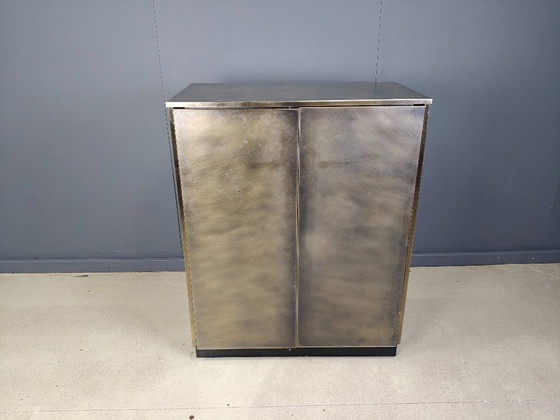 Image 1 of Barschrank aus Messing von belgochrom, 1980er Jahre