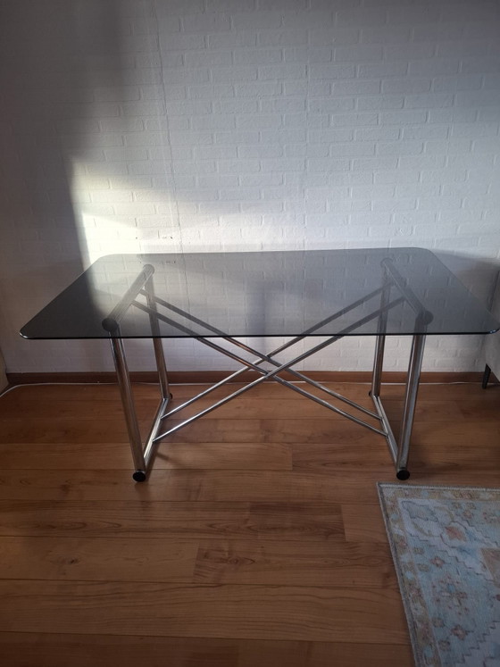 Platon / Cajus table by Tomas Jelinek for IKEA 1984, Dining tables, Glass, Metal, Grey (photo 3 of 6)