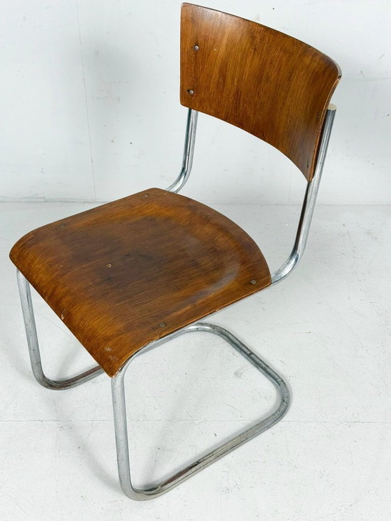 Image 1 of Juego de 2 sillas cantilever de Mart Stam para detectores de mosquitos, modelo: FN6, década de 1930