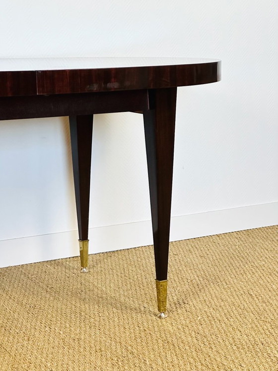 Image 1 of Ovale Art Deco eettafel van palissanderhout, Frankrijk, 1940