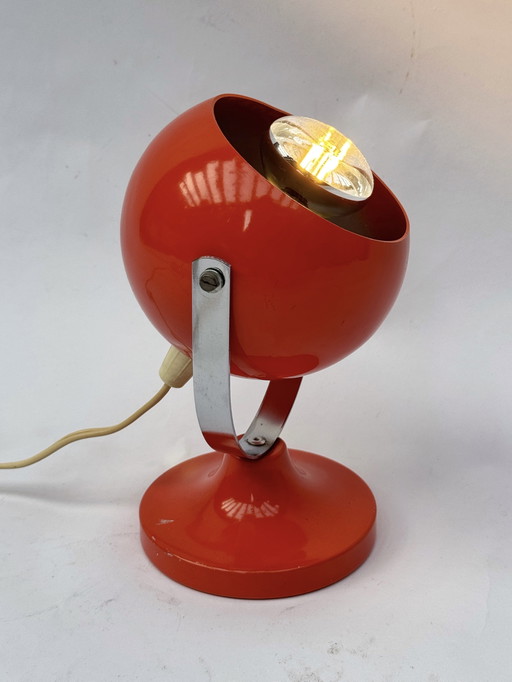 Lampada da tavolo a forma di occhio in stile Space Age, rossa/arancione – Icona del design retrò anni '70