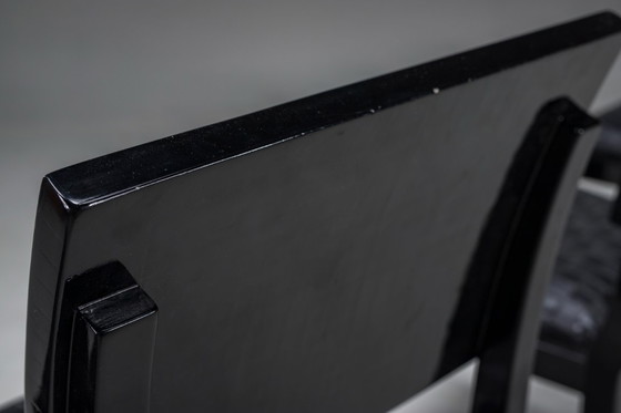 Image 1 of Art Deco French Walnut & Burl Dining Set, 1930s, Set of 7