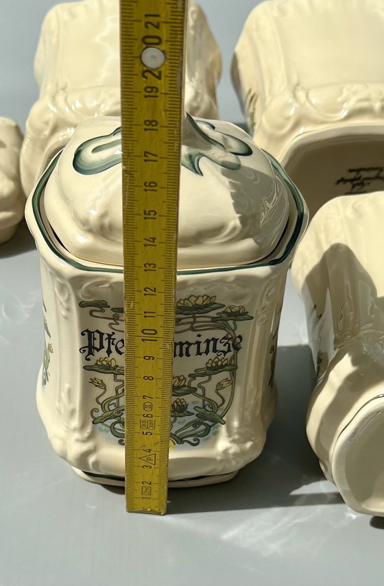 Image 1 of Heer - Tea container/box (4) - ceramic - hand-painted Germany - - 1960-1970