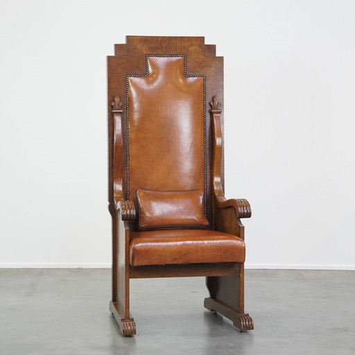 Sheepskin Leather Armchair/Trone