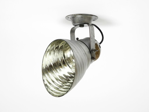 1930s wall or ceiling lamp by Adolf Meyer for Zeiss Ikon with adjustable mirrored glass lampshade