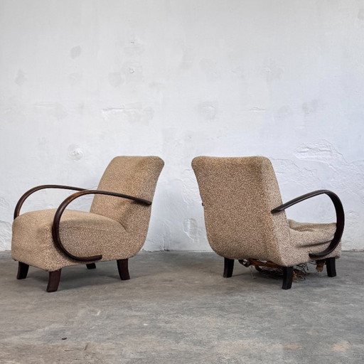 Pareja de sillones Halabala H-410, década de 1930 – Art Déco checoslovaco