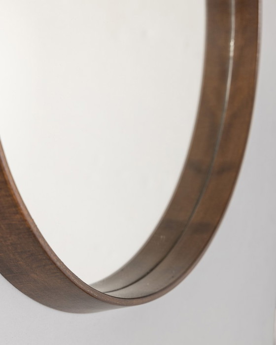 Image 1 of Italian design 1960s vintage Teak wood wall mirror