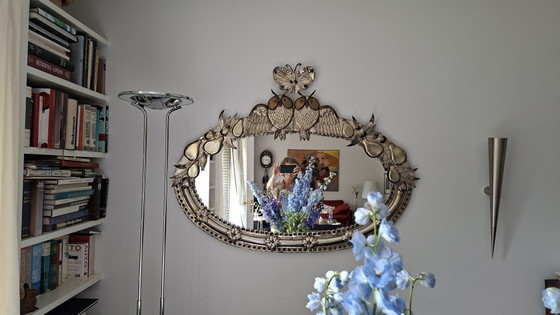 Sergio Bustamante – Miroir mural XL « Hiboux sous papillon » (Signé et numéroté à la main) – Metal, Brass (photo 3 of 5)