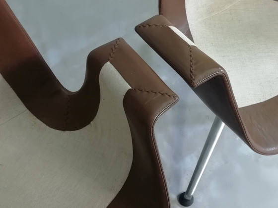 2x KILL FK67 designicoon 1967 Fabricius Kastholm leren stoel TULIP 3-potige KNOLL set van 2 (photo 15 of 20)