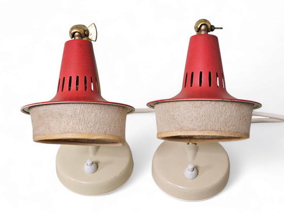 Image 1 of Pair of bedside lamps / table lamps, 1950s