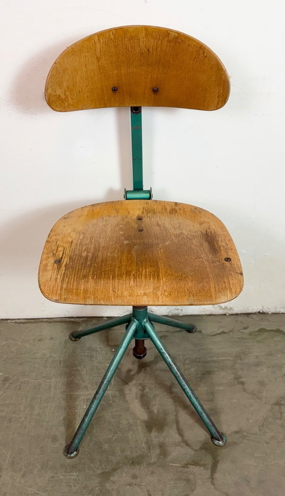 Image 1 of Dark Green Industrial Workshop Chair, 1950s