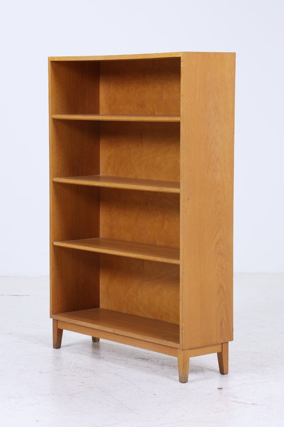 Image 1 of Libreria vintage degli anni '60 | Scaffale di metà secolo in quercia | Scaffale retrò in legno #05-49