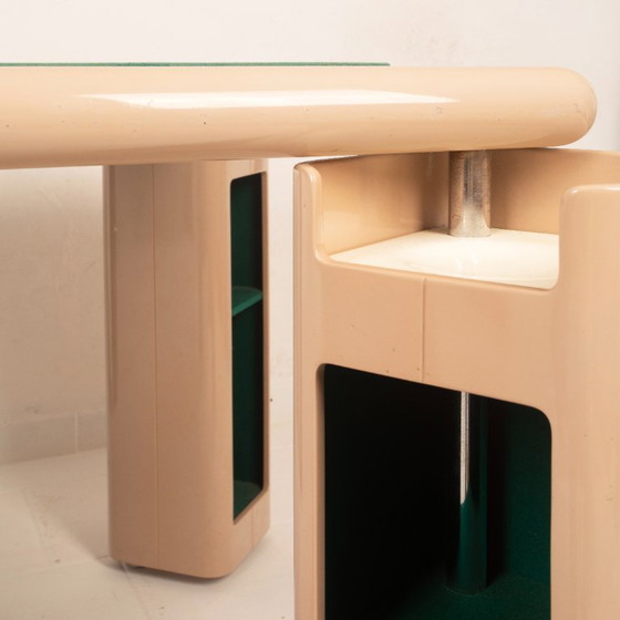 Pierluigi Molinari Lacquered Wood and Green Felt Game Table for Pozzi 1970, Dining tables, Beige (photo 7 of 21)