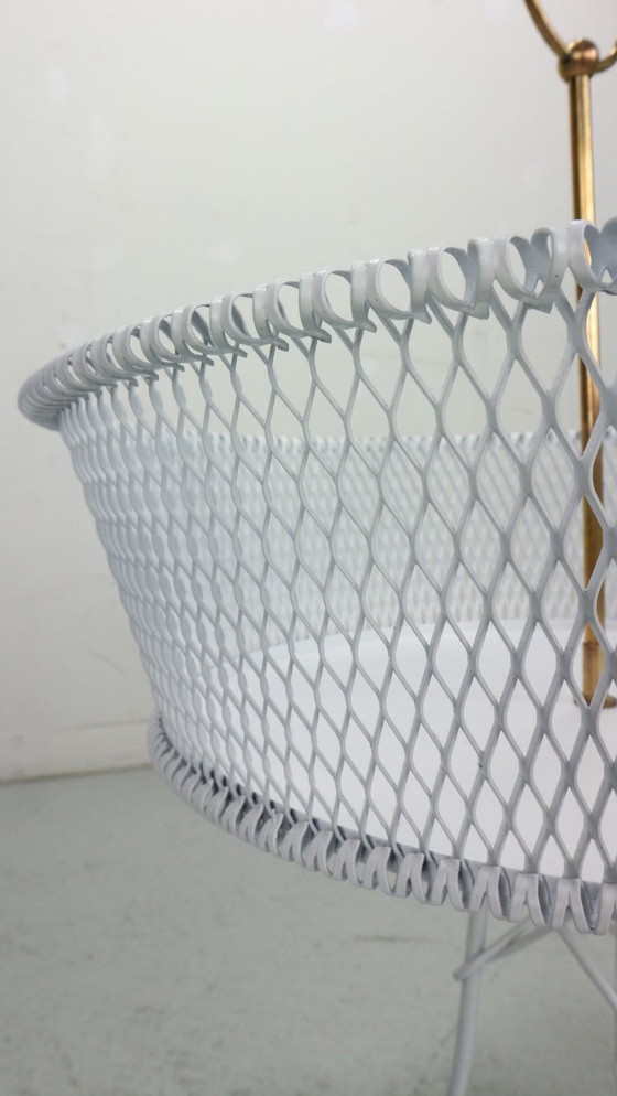 Image 1 of Fioriera d'epoca in metallo bianco e ottone, Francia, anni '60