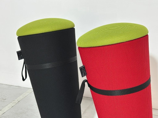Wilkhahn Stand-Up Balanskruk - [Zwart/Rood] - Duits Design - Ergonomisch – krukjes, Textile