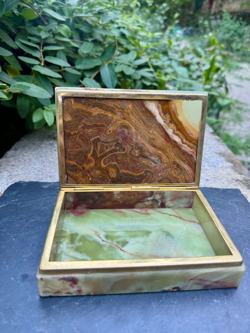 Vintage 60er Onyx Schmuckkästchen Italien