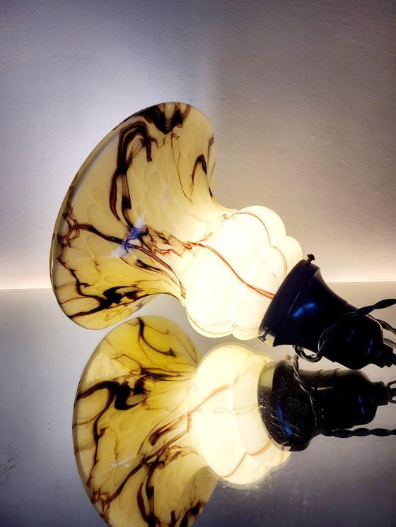 Image 1 of Opalglaslampe im Art-déco-Stil, seltenes Modell, Verreries de Scailmont, Henri Heemskerk, Belgien