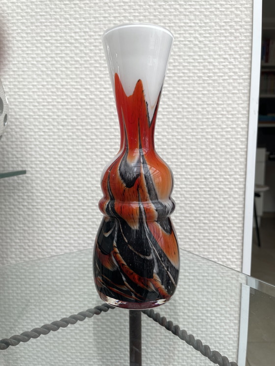 Image 1 of Murano Vase Carlo Moretti Opaline Florence Vase vintage multicolore pop art opalin de Florence, design, années 1970, Italie