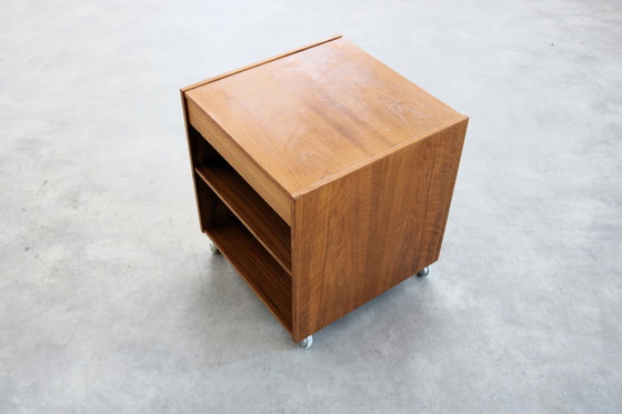 Image 1 of vintage teak sidetable with drawer