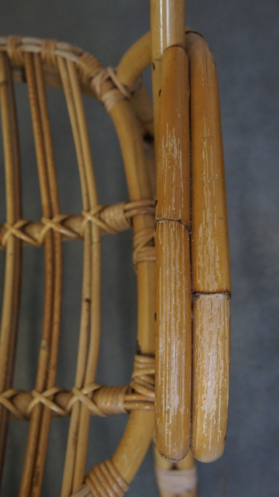 Image 1 of 4 X Rotan Dining/ Lounge Chair Met Armleuningen