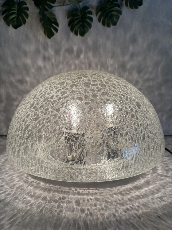 Image 1 of Lampe de plafond / lampe de table vintage Doria Leuchten en verre glacé MCM