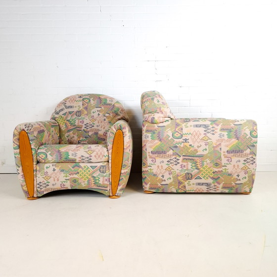 Image 1 of 2x vintage fauteuil Memphis Milano stijl jaren 80