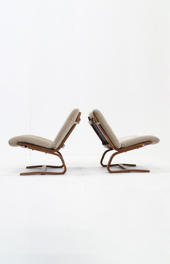 Image 1 of Set of 2 mid century vintage easy chairs 1960s