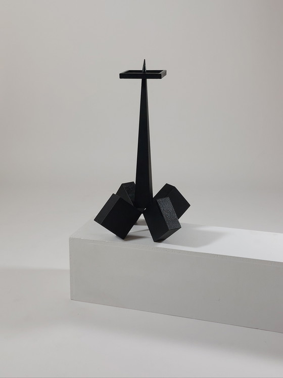Image 1 of Sehr schwerer brutalistischer mid century Stahl Kerzenständer 