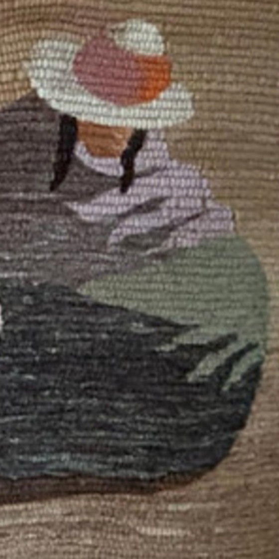 Image 1 of Arazzo da parete tessuto a mano nei toni della terra