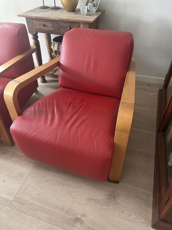 Image 1 of 2 Leolux leren fauteuils