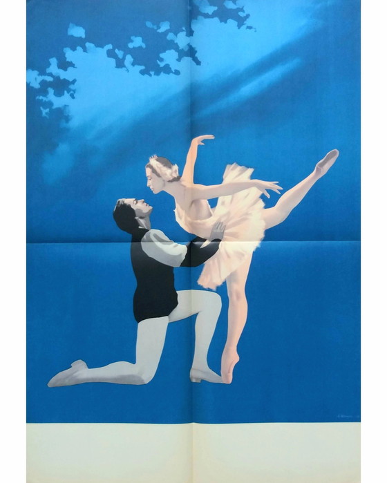 Image 1 of Le lac des cygnes affiche 1958 Théâtre Bolchoï