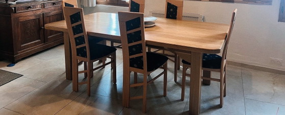 Exceptional dining table in solid chestnut wood, 220x110 cm – Tischler Handwerk Sonderanfertigung Unikat (photo 4 of 7)