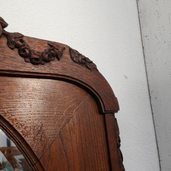 Image 1 of Specchio antico da camino rurale, taglio sfaccettato a specchio